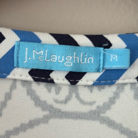 J McLaughlin Tunic Top Catalina Cloth Black White Phoenix Print 3/4 Sleeve Sz M - Picture 6 of 11